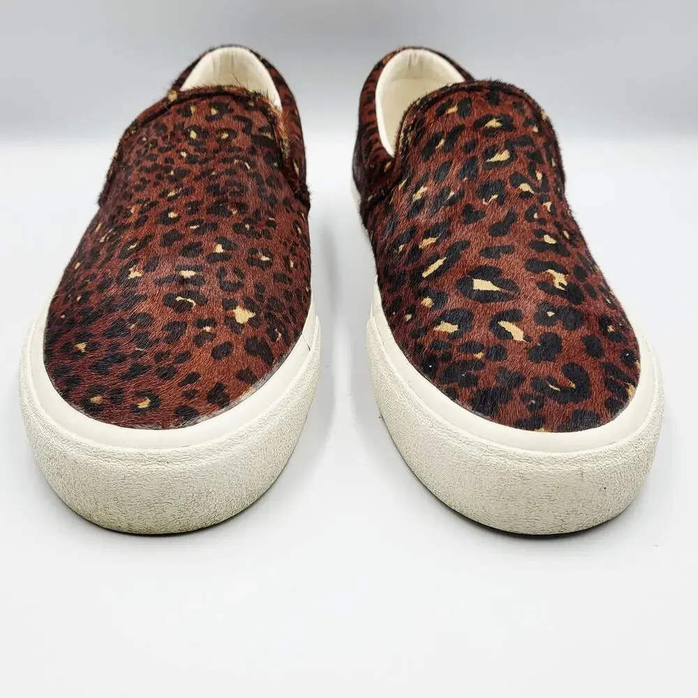 Madewell Sidewalk Women's 9.5 Men's 8 Brown Leopard Print Calf Hair Sneakers